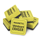 Magnetic Whiteboard Eraser, 2" x 2", Yellow, Pack of 12