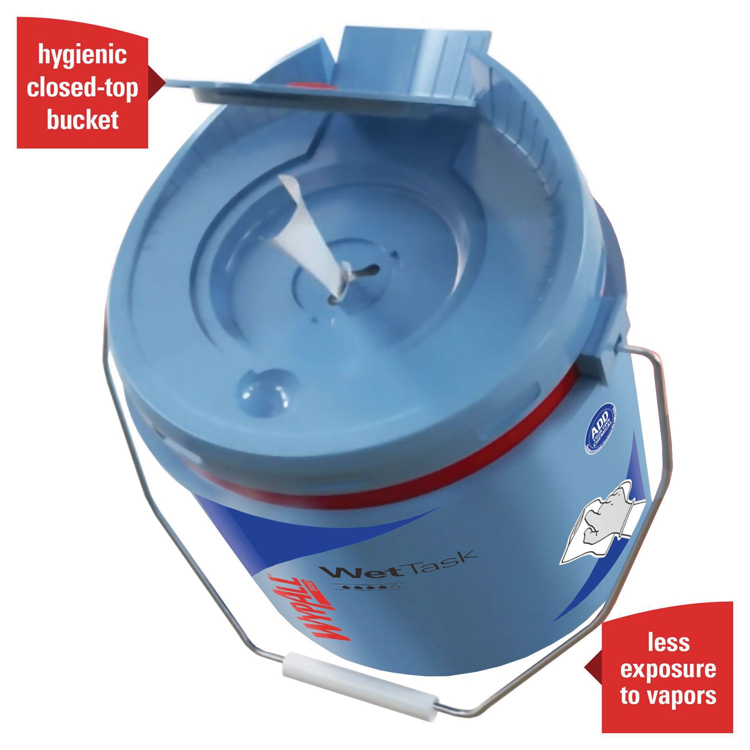 WetTask Customizable Wet Wiping System, 3.5 gal, Blue, 2/Carton