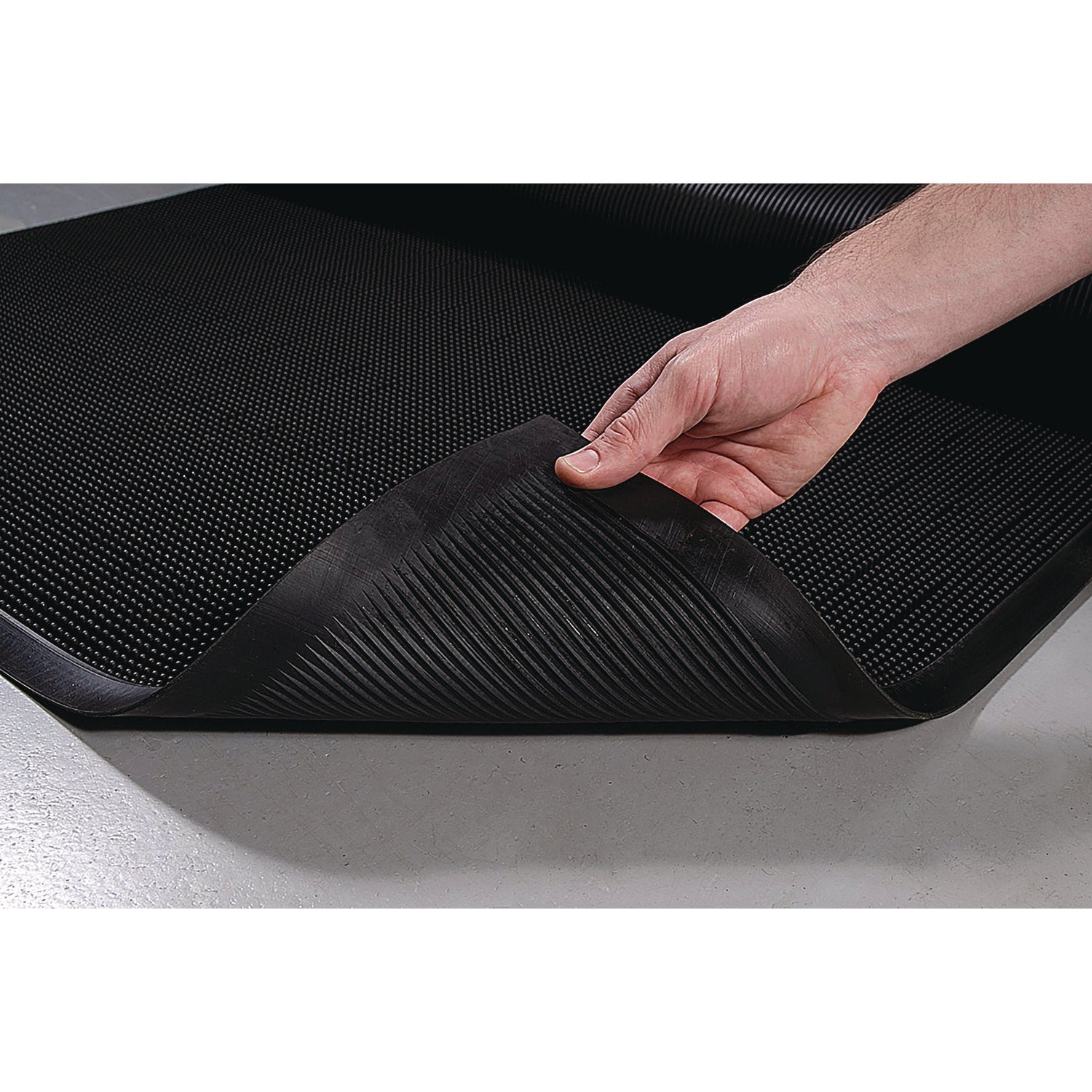 Crown Mats Mat-A-Dor Rubber Fingertip Scraper Mat, 72" x 36" x 0.625", Rectangular, Black, Rubber, 1 Each