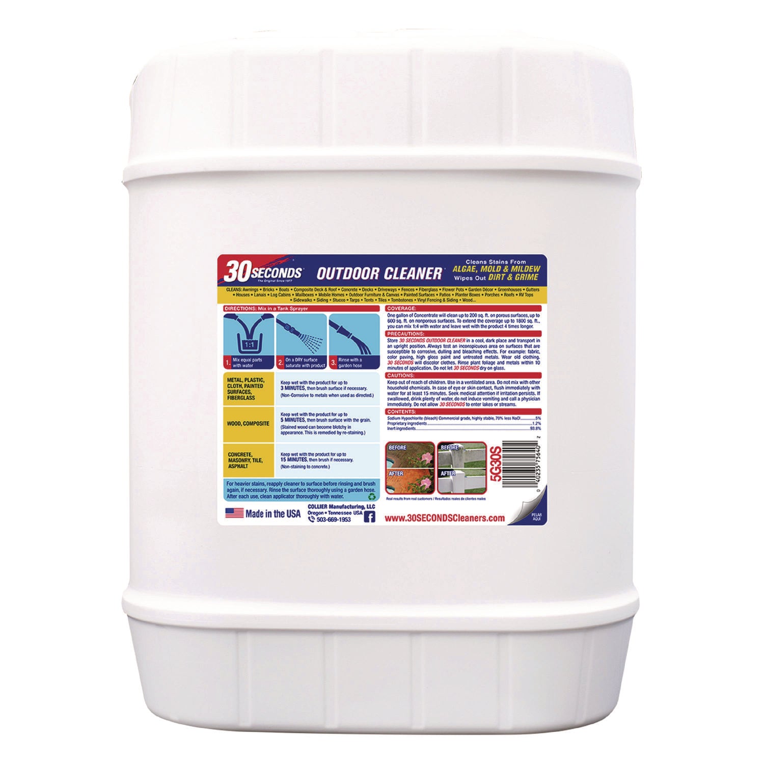 30 Second Outdoor Cleaner, Clean Scent, 1 gal Bottle