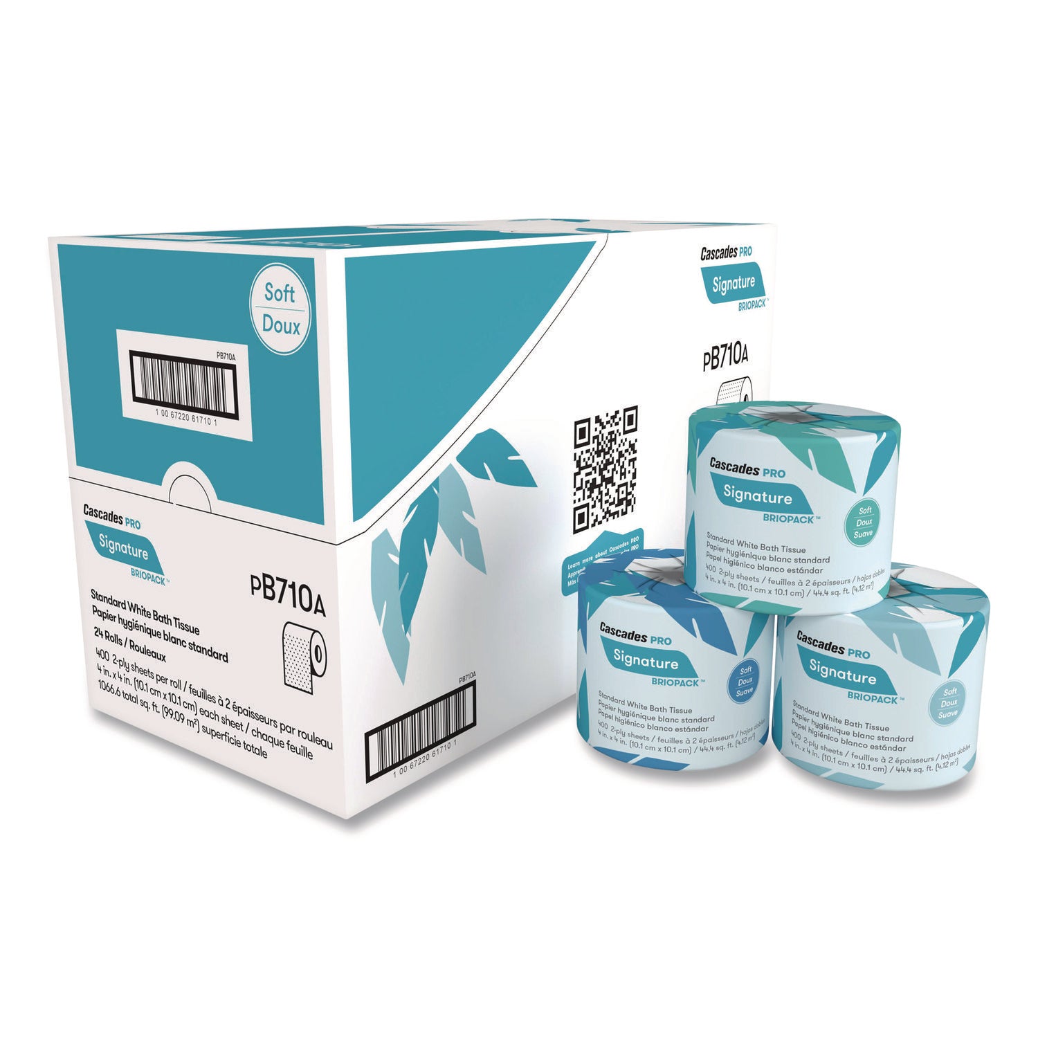 Signature Bath Tissue, Septic Safe, 2-Ply, White, 400 Sheets/Roll, 24 Rolls/Carton