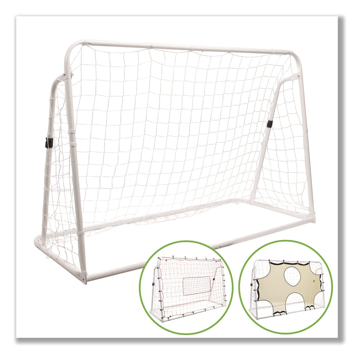 3-in-1 Soccer Training Goal, 6 ft  x 4 ft, 1.25" dia Frame