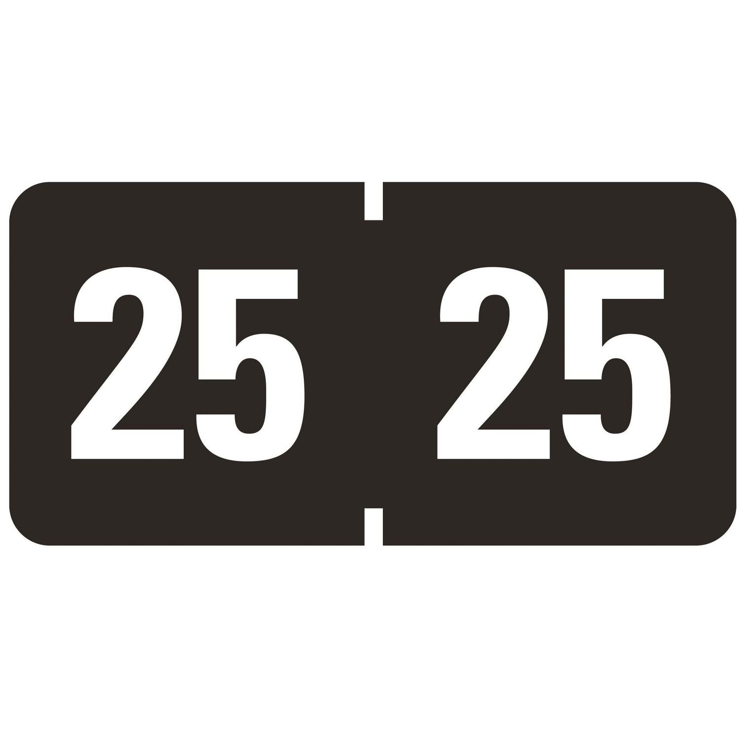 Smead ETYJ Color-Coded Year Labels, Black, 25 Labels, 3/4" x 1-1/2", 1 Roll