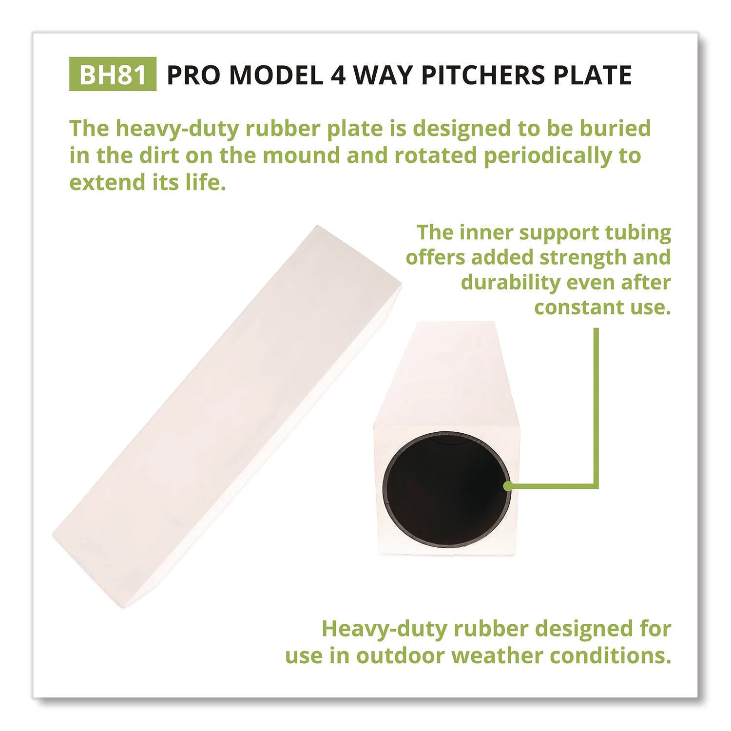 Pro Model 4-Way Pitcher's Box, 24" x 6"