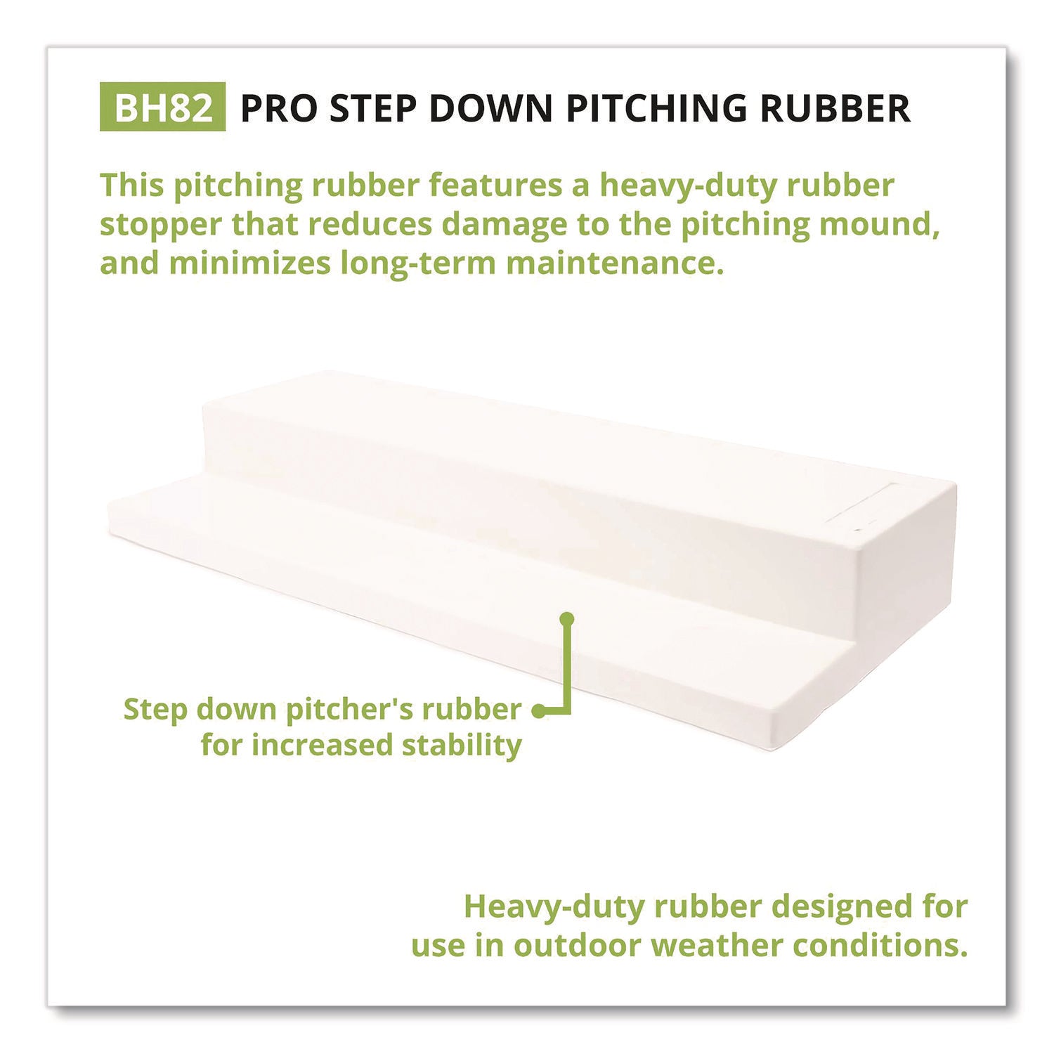 Pro Step Down Pitching Rubber, 24" x 6"