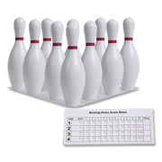 Plastic Bowling Pin Set, White, 10/Set
