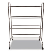 Powder-Coated Ball Cart, Metal, 132 lb Capacity, 17 x 41 x 53, Silver