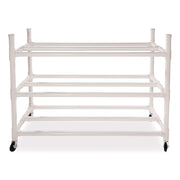 30 Basketball Heavy-Duty Cart, Heavy-Duty Plastic, 176 lb Capacity, 19 x 55 x 45, White