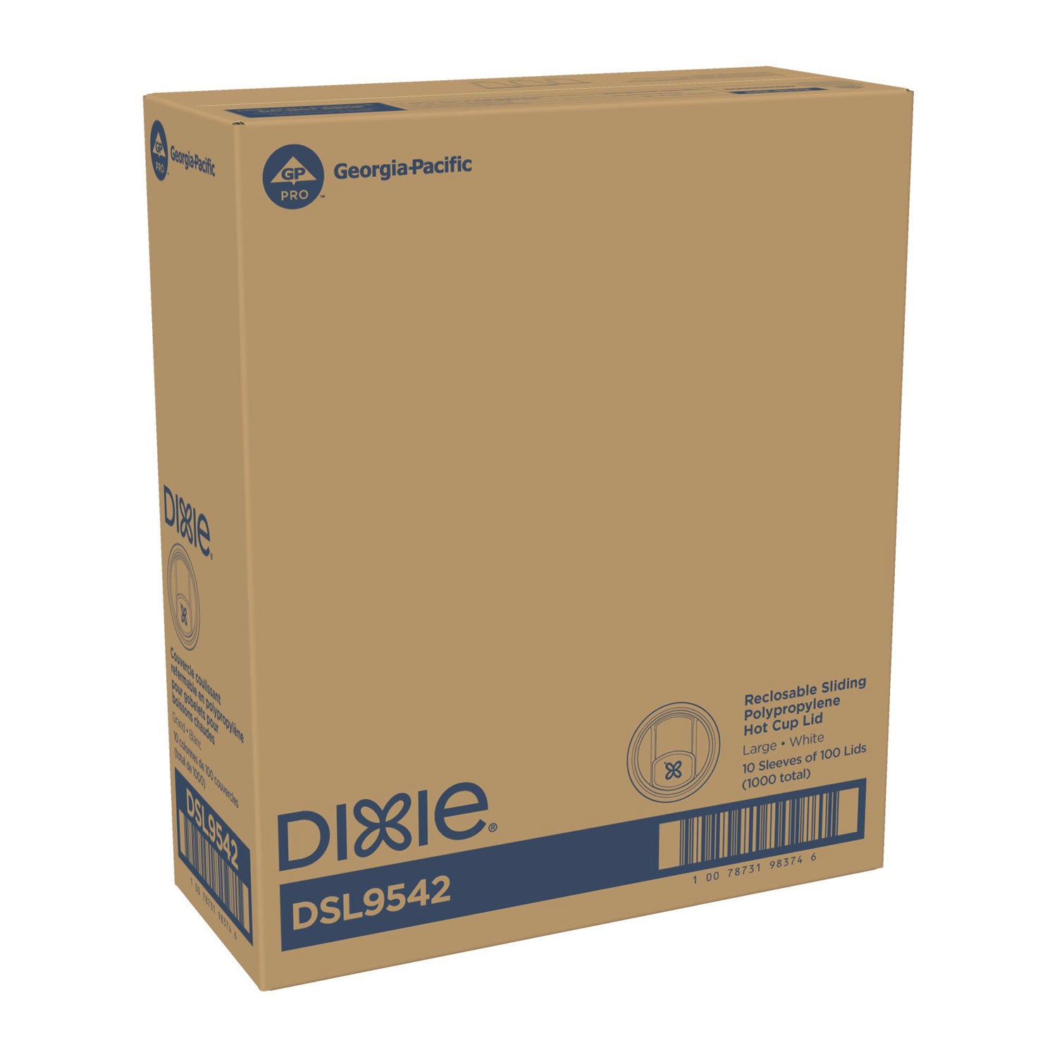 Smart Top Reclosable Lids for Hot Cups, Fits 10 oz to 20 oz Hot Cups, Plastic, White, 1,000/Carton