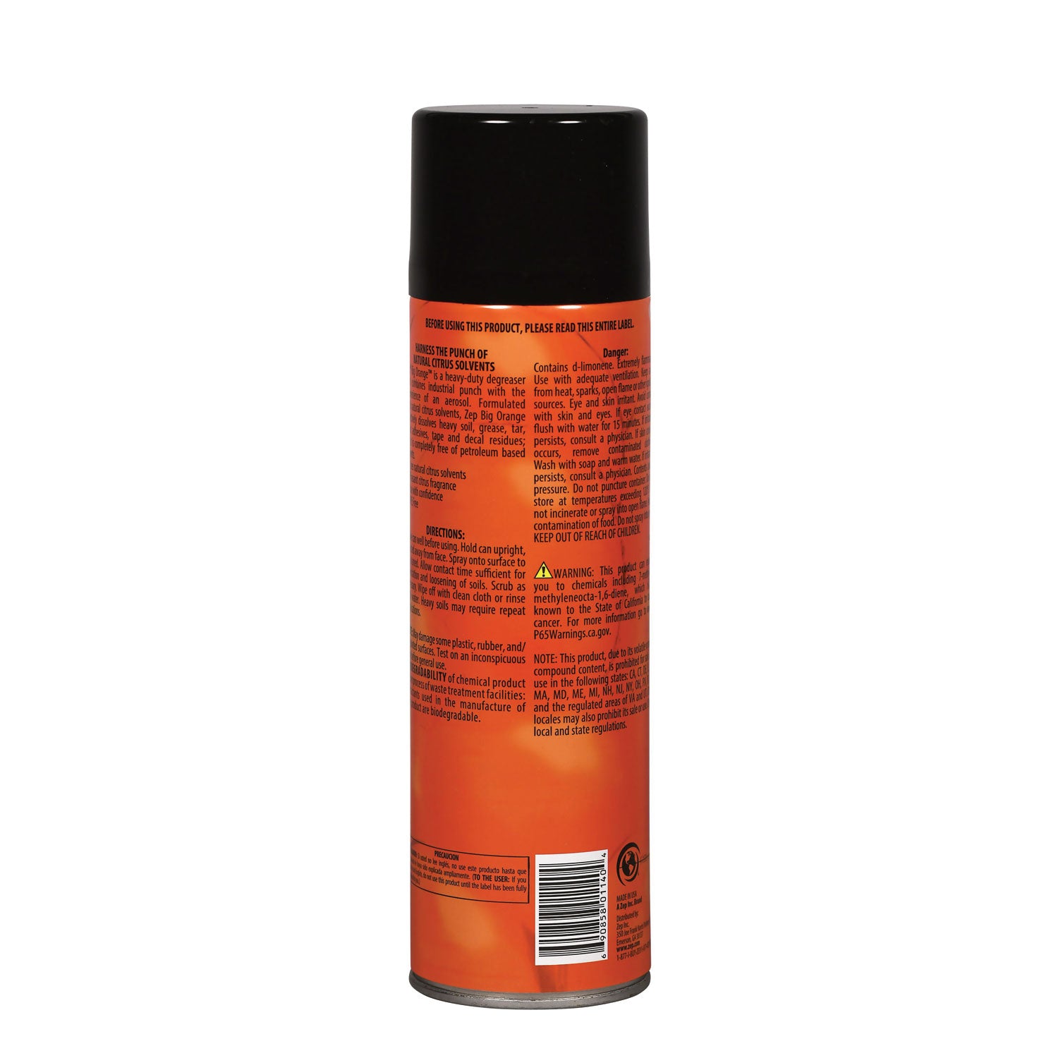 Big Orange Aerosol, Citrus Scent, 15 oz Aerosol Can, 12/Carton
