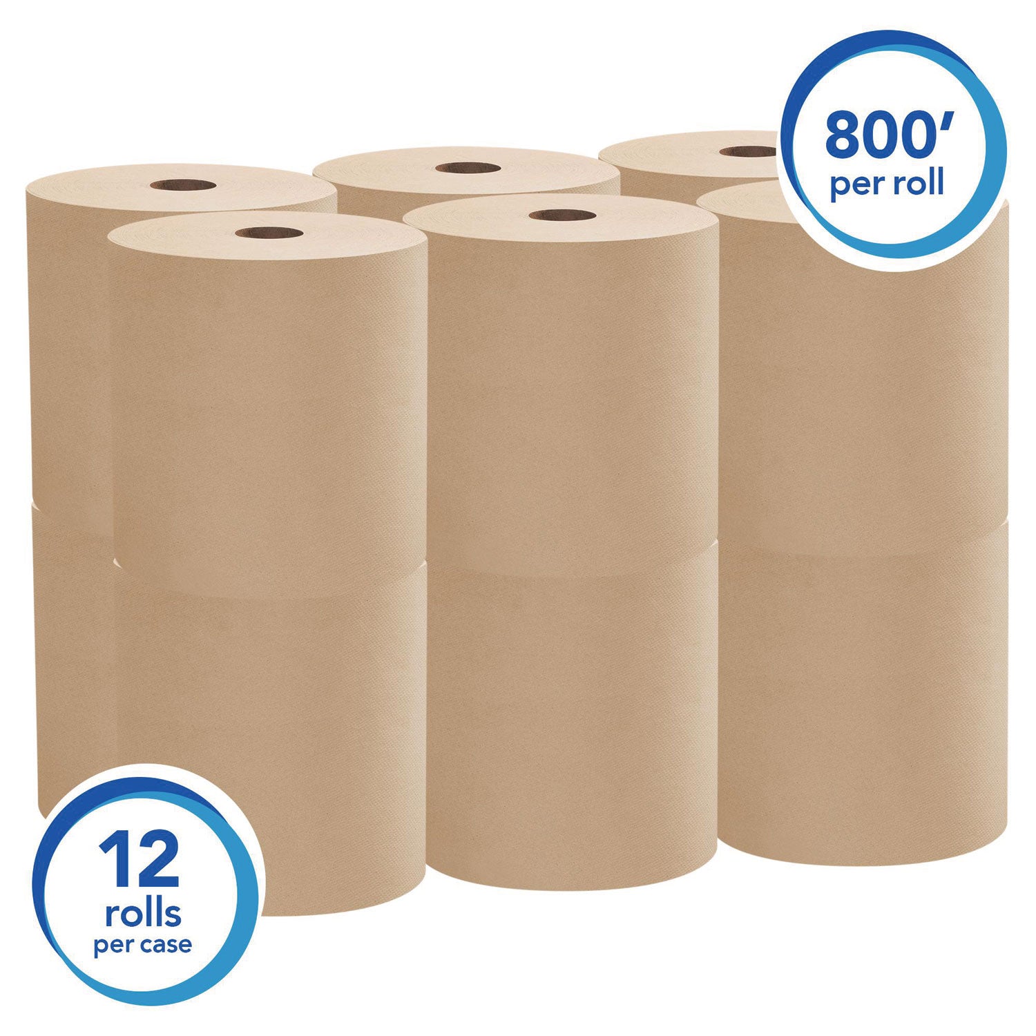 8" Width x 800 ft Length - Brown, Kraft - Paper - 12 / Carton
