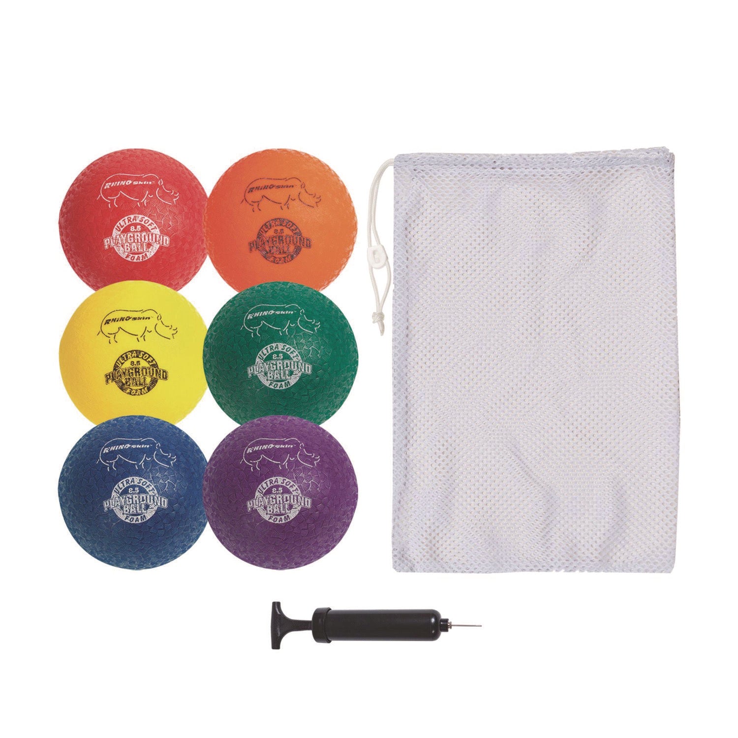 Rhino Soft Playground Ball Set, 8.5" Diameter, Assorted Colors, 6/Set