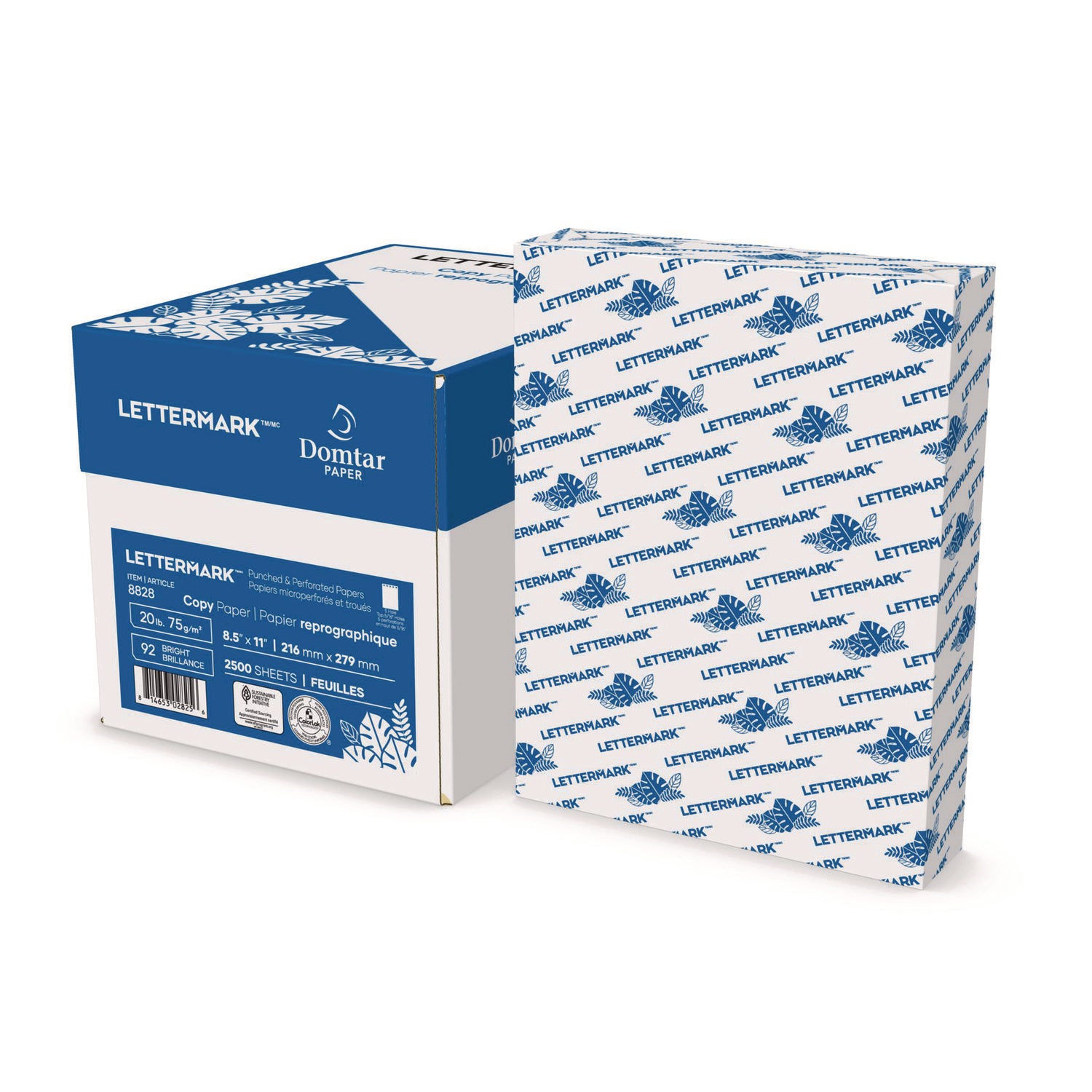 92 Brightness - Letter - 8 1/2" x 11" - 20 lb Basis Weight - 75 g/m² Grammage - Sustainable Forestry Initiative (SFI) - Acid-free, ColorLok Technology - Black - 2500 Sheets