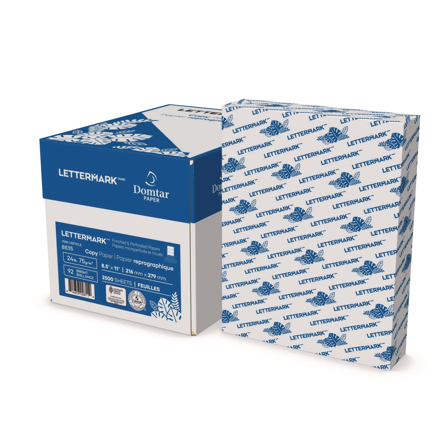 92 Brightness - Letter - 8 1/2" x 11" - 24 lb Basis Weight - Sustainable Forestry Initiative (SFI) - Micro Perforated, ColorLok Technology, Elemental Chlorine-free, Acid-free - White - 500 Sheets per Ream - 500 / Ream