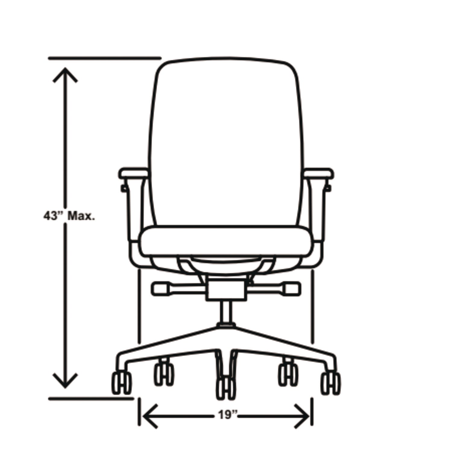 HON Flexion Task Chair, Black Fabric Seat, Black Mesh Back, Adjustable Arms, 5-Star Base, 1 Each