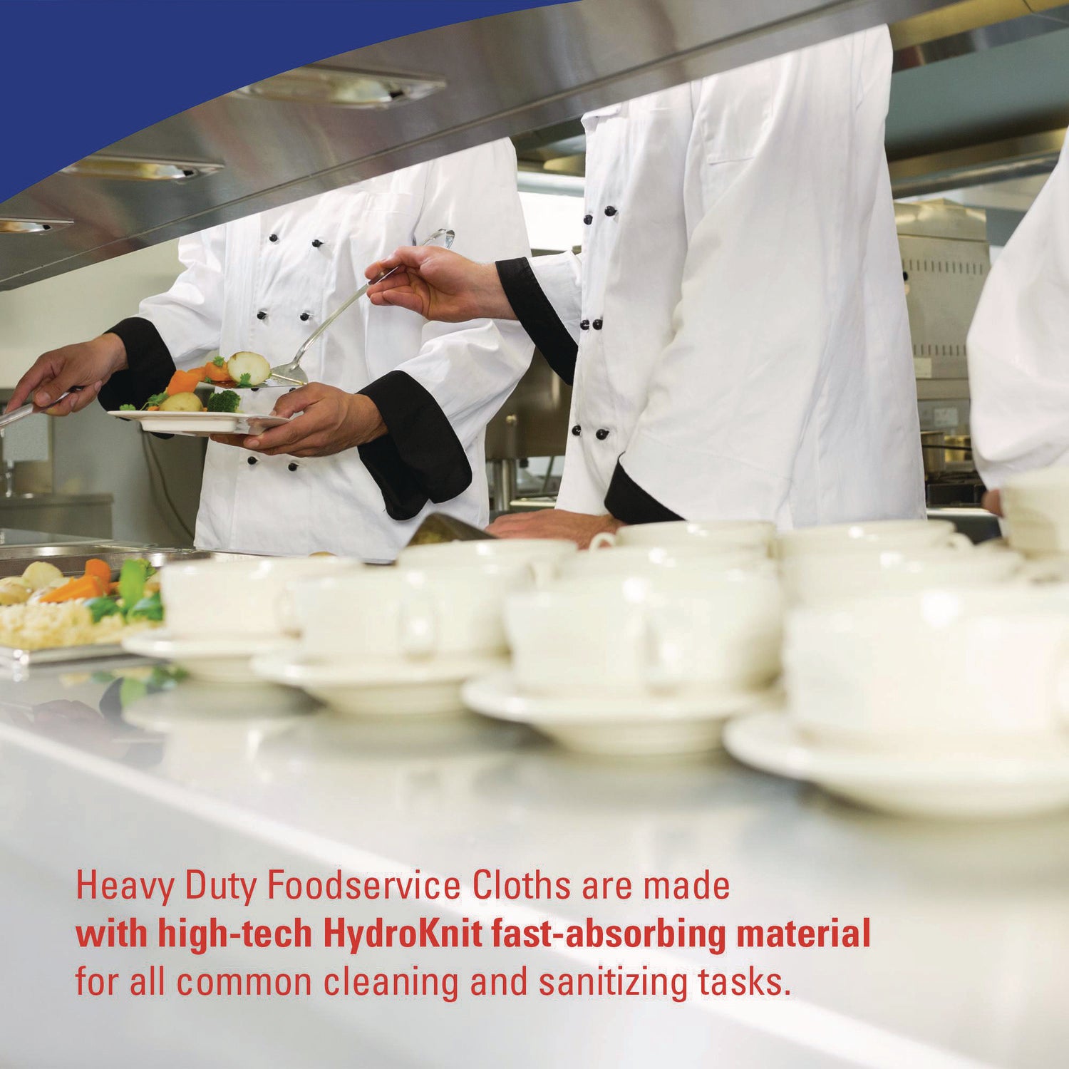 Wypall Critical Clean Foodservice Cloths, Quarter-fold, 12.50" x 23.50", White, Hydroknit, 1 Carton