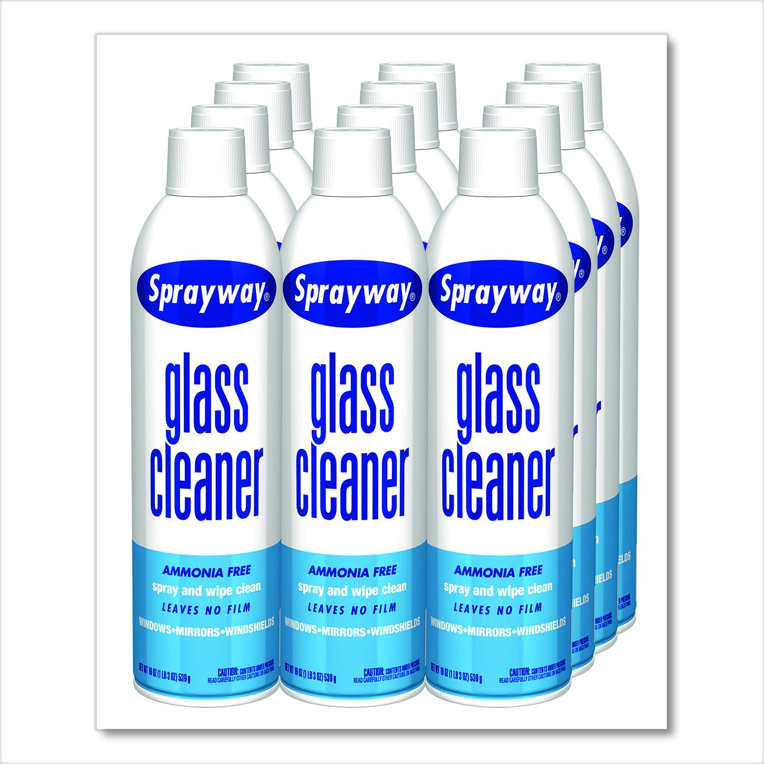 Glass Cleaner, 19 Oz Aerosol Spray, 12/Carton