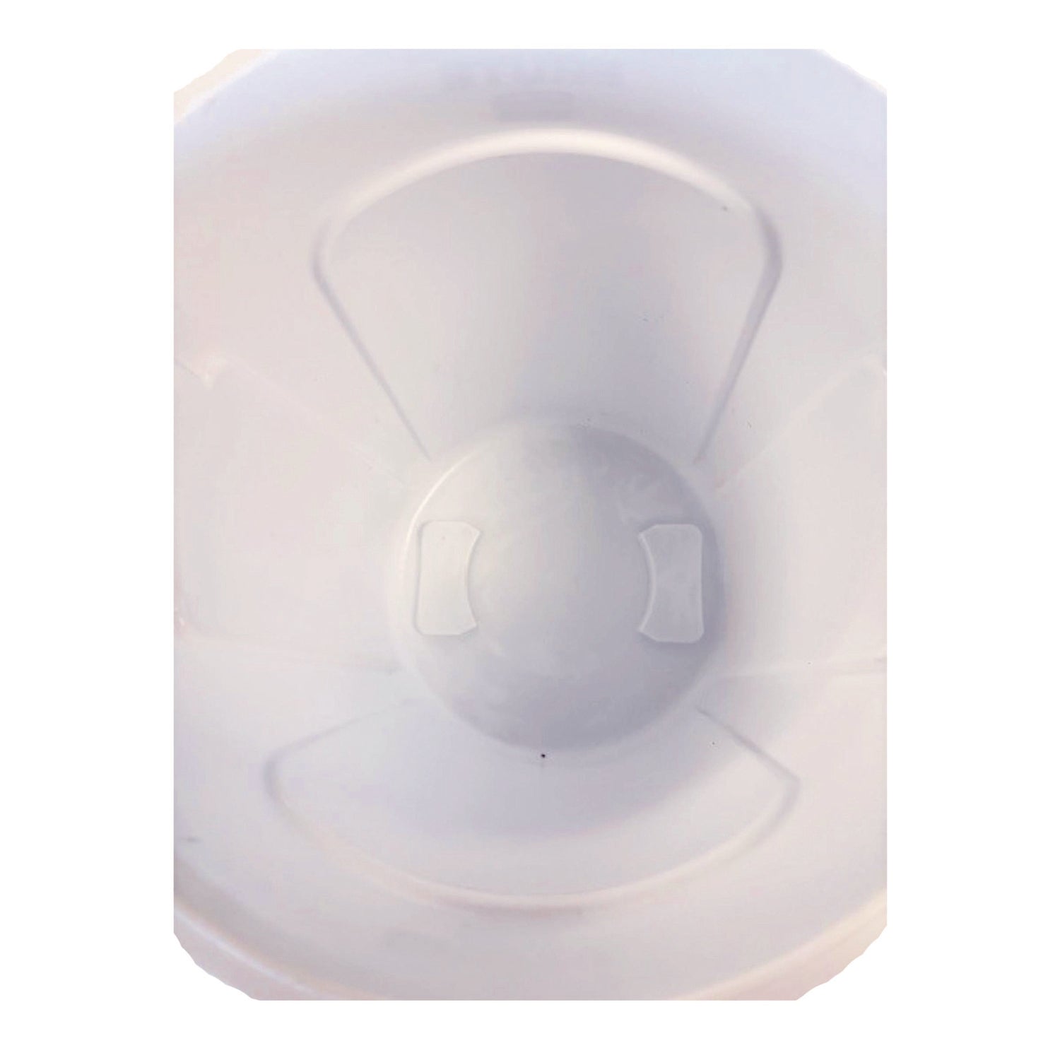 Vented Round Brute Container, 32 gal, Plastic, White