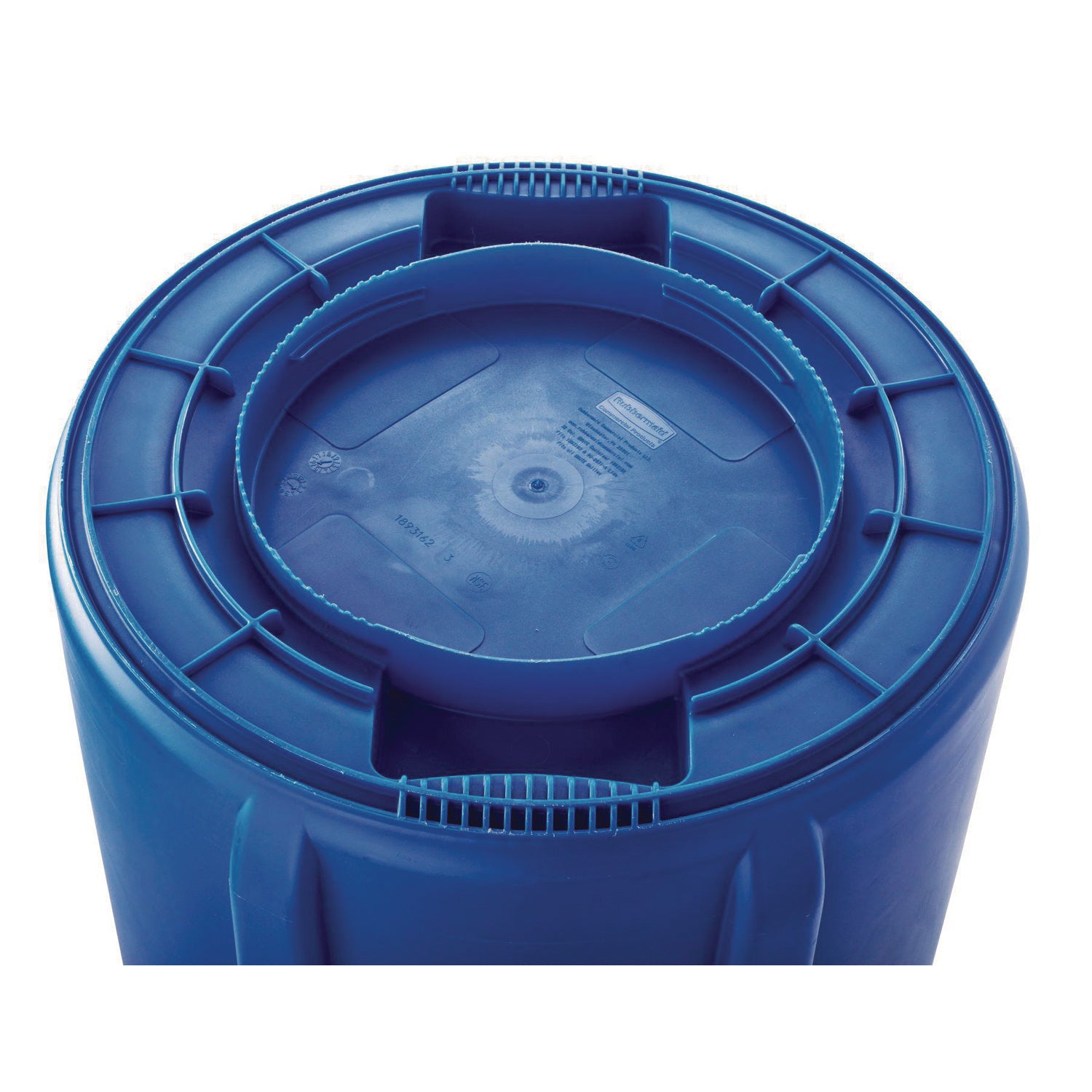 Rubbermaid Commercial Brute 44-Gallon Vented Utility Container - 44 gal Capacity - Round - Handle, Heavy Duty, Reinforced, UV Coated, Damage Resistant, Warp Resistant, Water Resistant - 31.5" Height x 24" Diameter - Plastic - Blue - 1 Each
