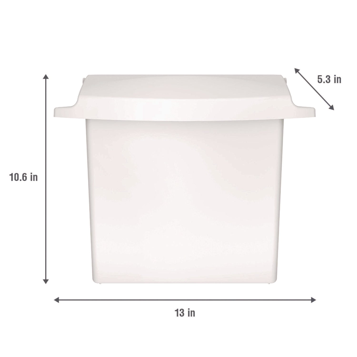 12.5" Height x 10.8" Width x 5.3" Depth - White - 1 Each