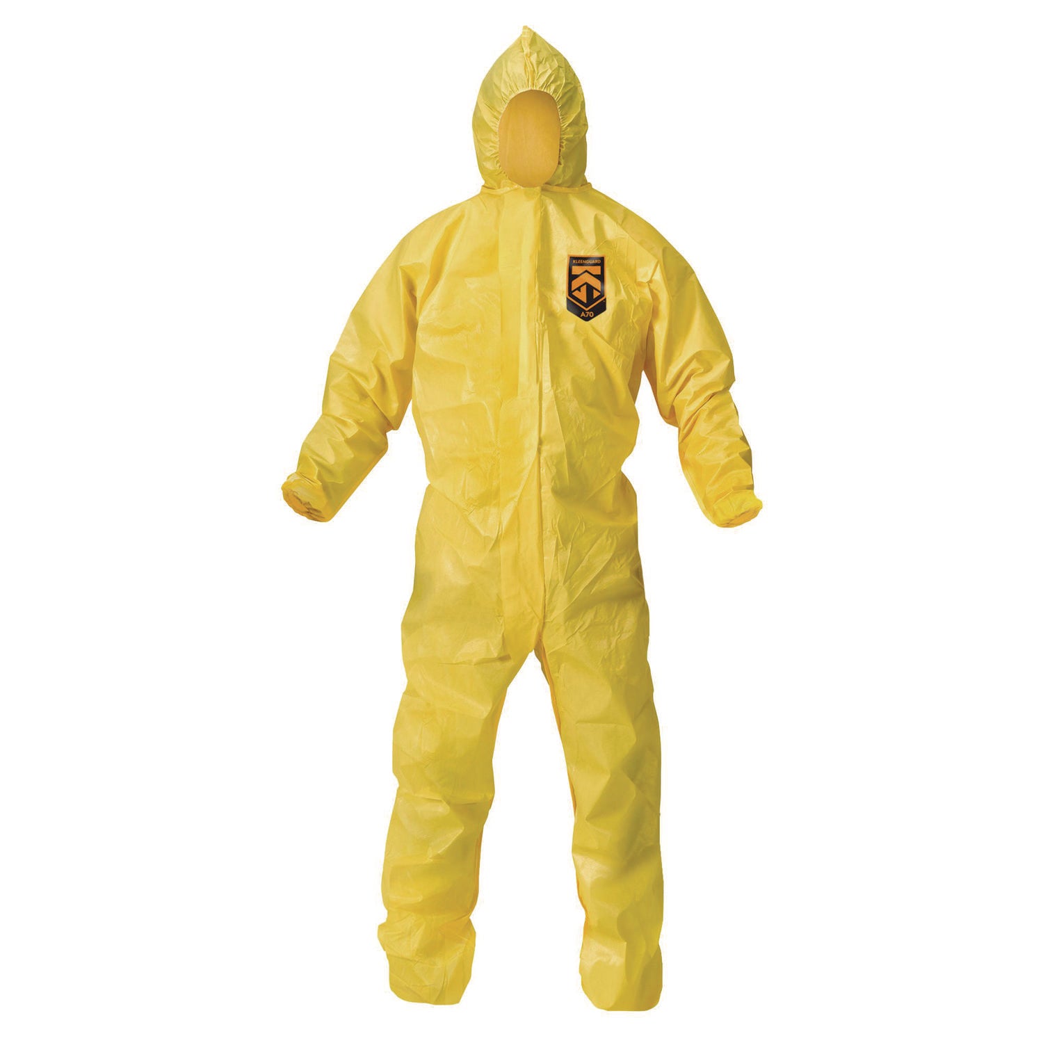 A70 Chemical Spray Protection Coveralls, Elastic Wrists, Ankles, Hood, 3X-Large, Yellow, 12/Carton