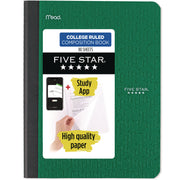 Mead College-Ruled Composition Book, 80 Sheets, 9 3/4" x 7 1/2", Sewn Binding, Assorted Plastic Cover, 1 Each