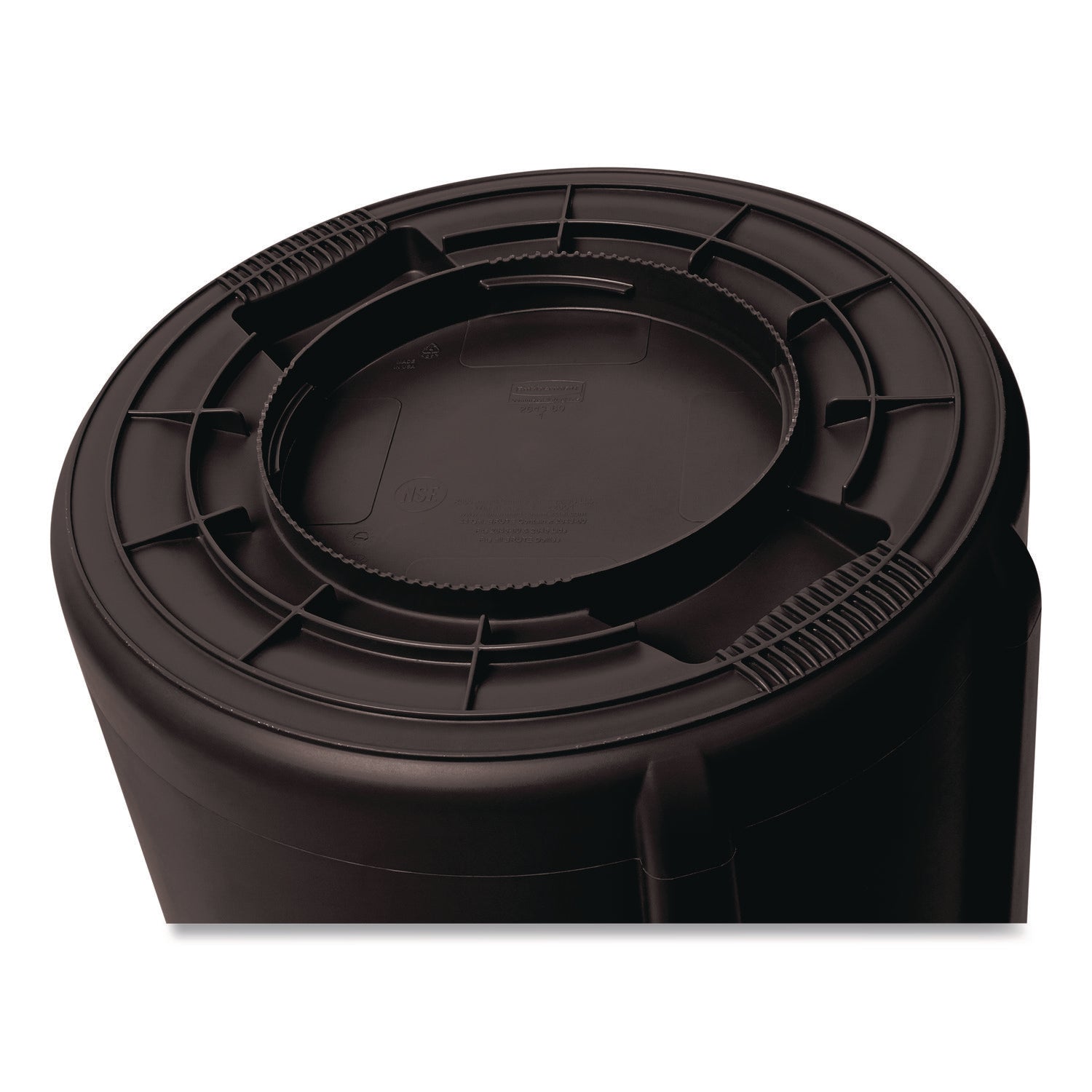Rubbermaid Commercial Brute 44-Gallon Vented Utility Container - 44 gal Capacity - Round - Handle, Heavy Duty, Reinforced, UV Coated, Damage Resistant, Warp Resistant, Water Resistant - 31.5" Height x 24" Diameter - Plastic - Black - 1 Each