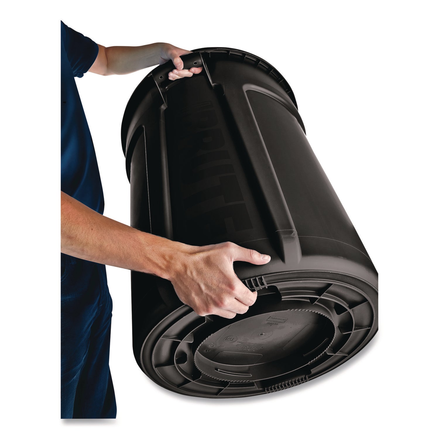 Rubbermaid Commercial Brute 44-Gallon Vented Utility Container - 44 gal Capacity - Round - Handle, Heavy Duty, Reinforced, UV Coated, Damage Resistant, Warp Resistant, Water Resistant - 31.5" Height x 24" Diameter - Plastic - Black - 1 Each
