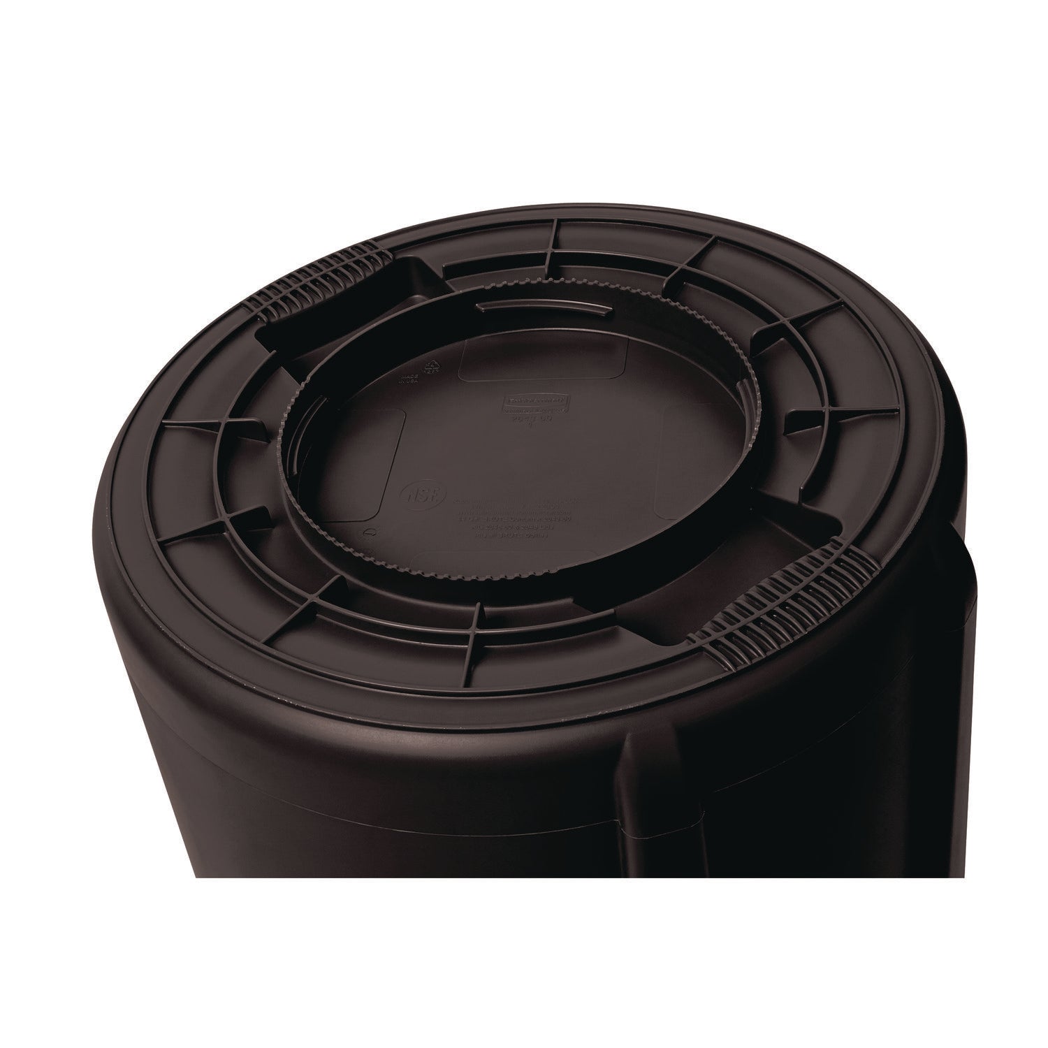 Brute Container, 55 gal, Resin, Black, 3/Carton