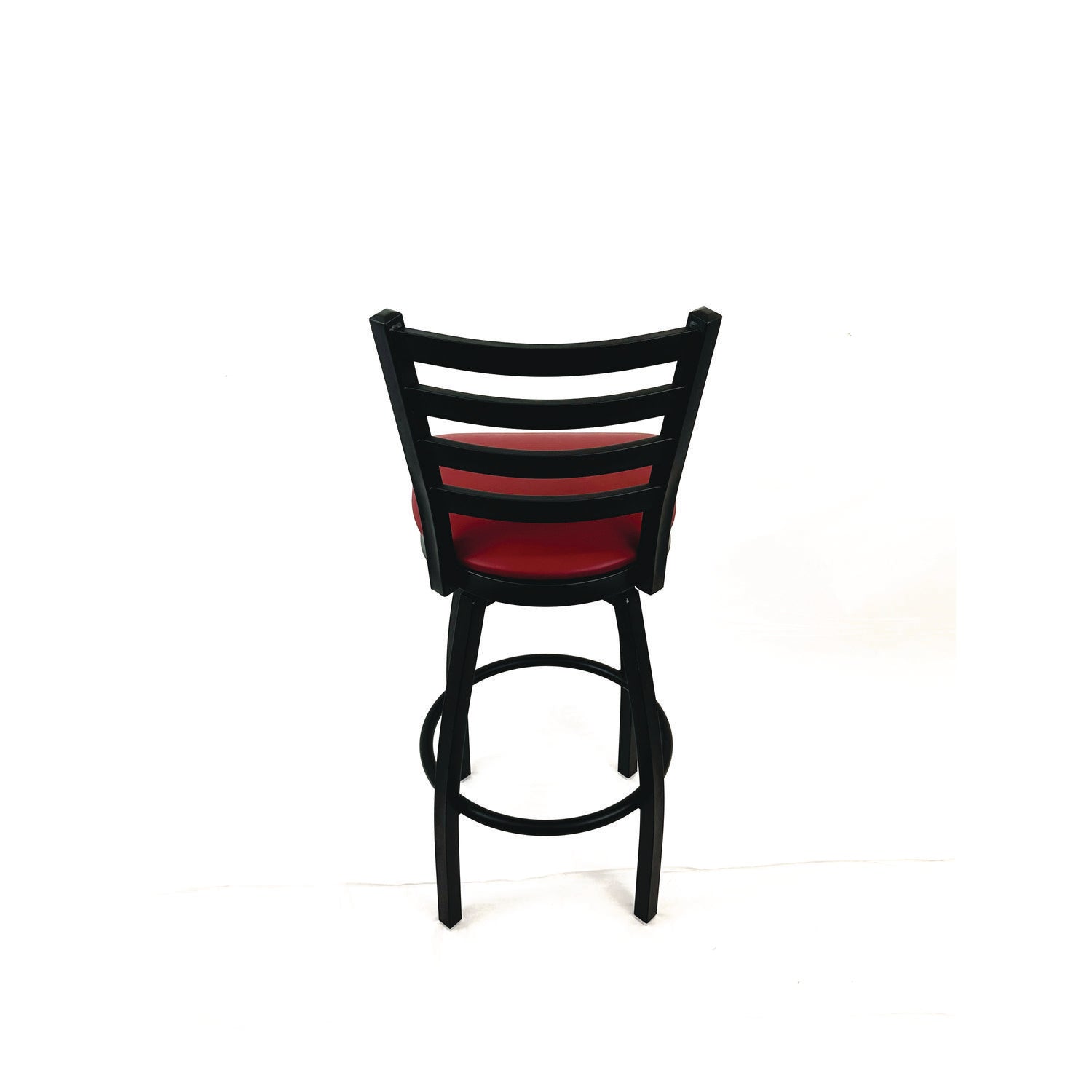 Boggs Series Barstool, Supports Up to 300 lb, 30.5" Seat Height, Burgundy Seat, Black Back, Black Base