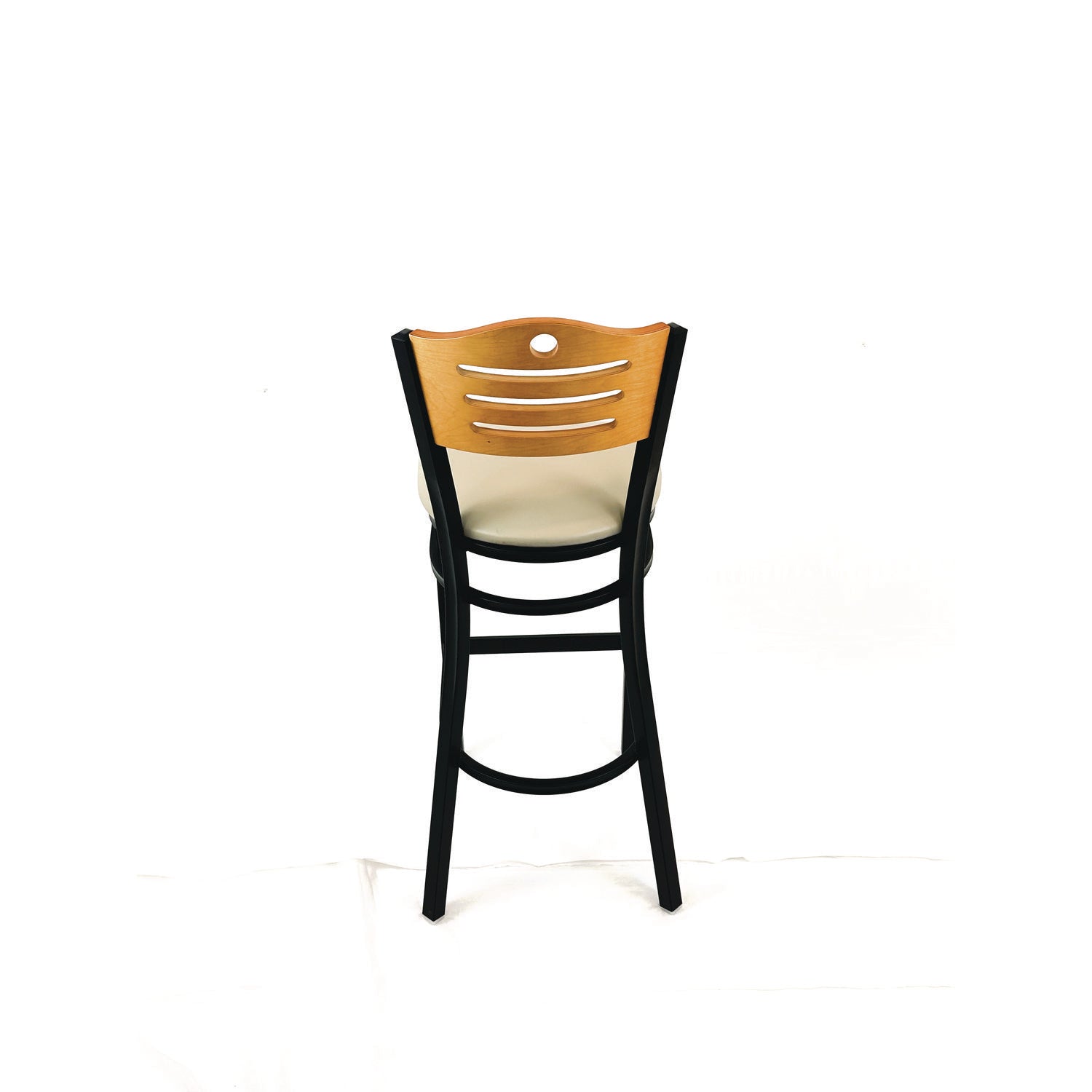 Eagle Series Barstool, Supports Up to 300 lb, 28.5" Seat Height, Taupe Seat, Natural Back, Black Base