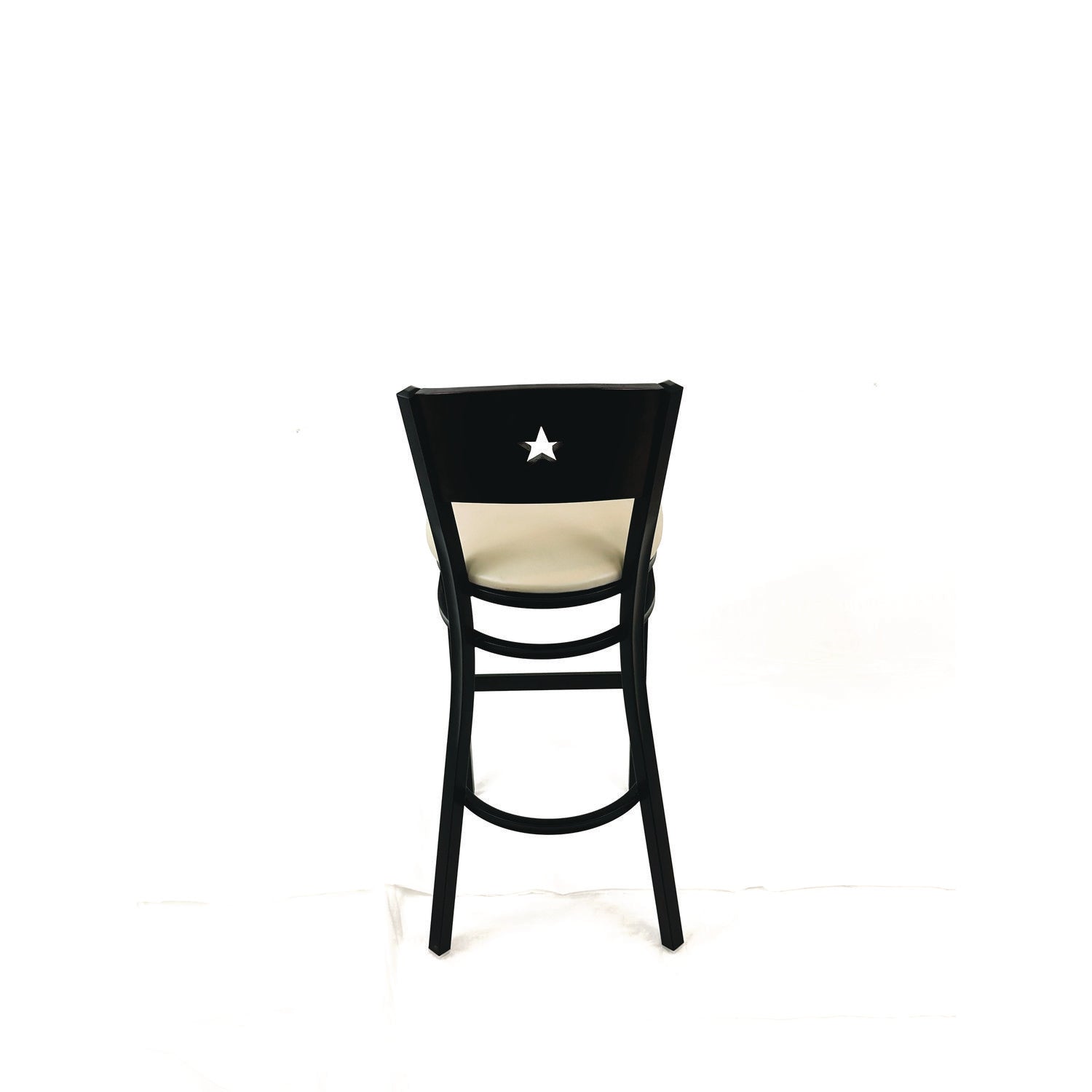 Liberty Series Barstool, Supports Up to 300 lb, 28.5" Seat Height, Taupe Seat, Dark Mahogany Back, Black Base