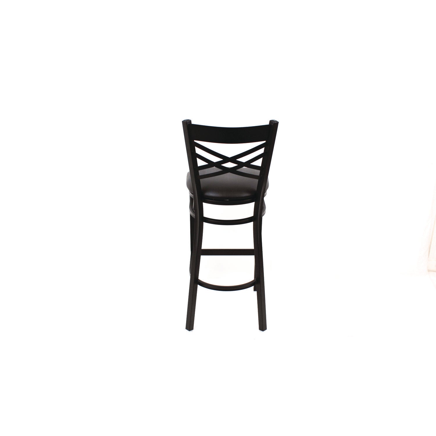 X Series Barstool, Supports Up to 300 lb, 29.5" Seat Height, Black Seat, Black Back, Black Base