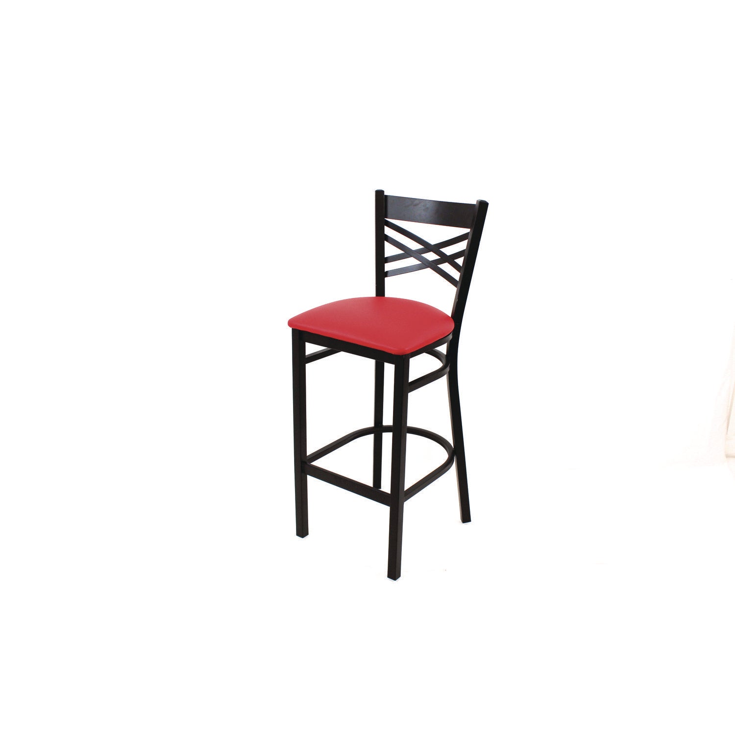 X Series Barstool, Supports Up to 300 lb, 29.5" Seat Height, Red Seat, Black Back, Black Base