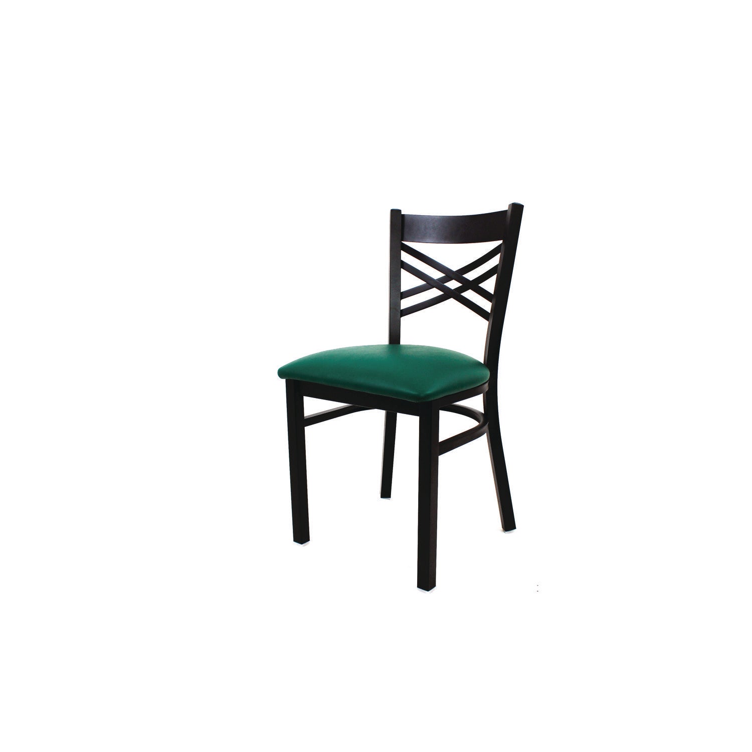 X Series Chair, Supports Up to 300 lb, 18" Seat Height, Green Seat, Black Back, Black Base