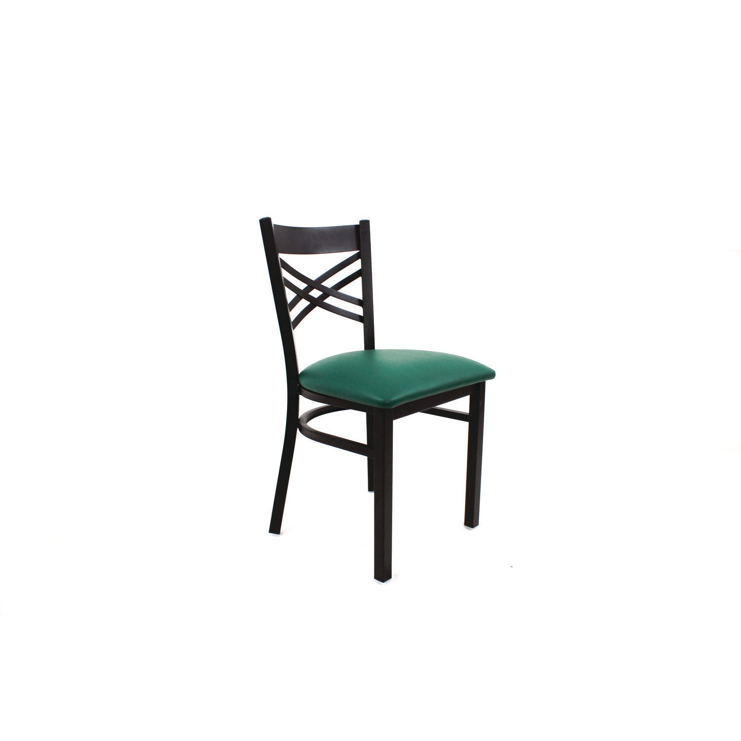 X Series Chair, Supports Up to 300 lb, 18" Seat Height, Green Seat, Black Back, Black Base