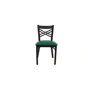 X Series Chair, Supports Up to 300 lb, 18" Seat Height, Green Seat, Black Back, Black Base