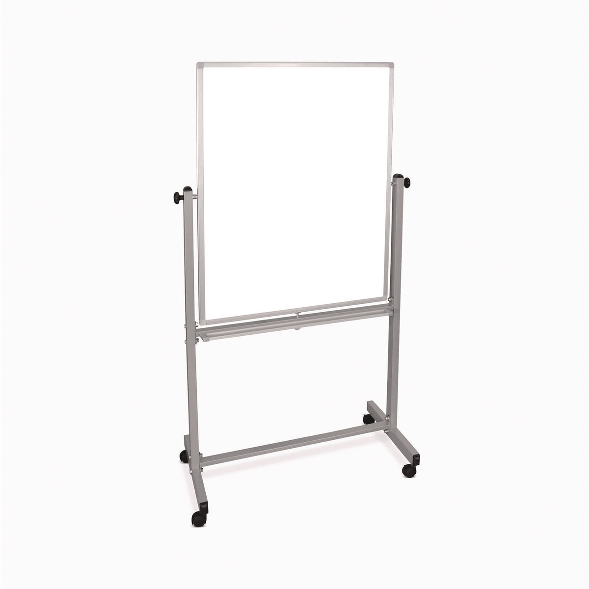 Mobile Magnetic Whiteboard, 36" x 68", White Surface, Satin Aluminum Frame