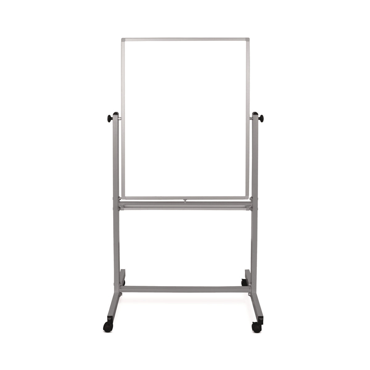 Mobile Magnetic Whiteboard, 36" x 68", White Surface, Satin Aluminum Frame