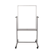 Mobile Magnetic Whiteboard, 36" x 68", White Surface, Satin Aluminum Frame