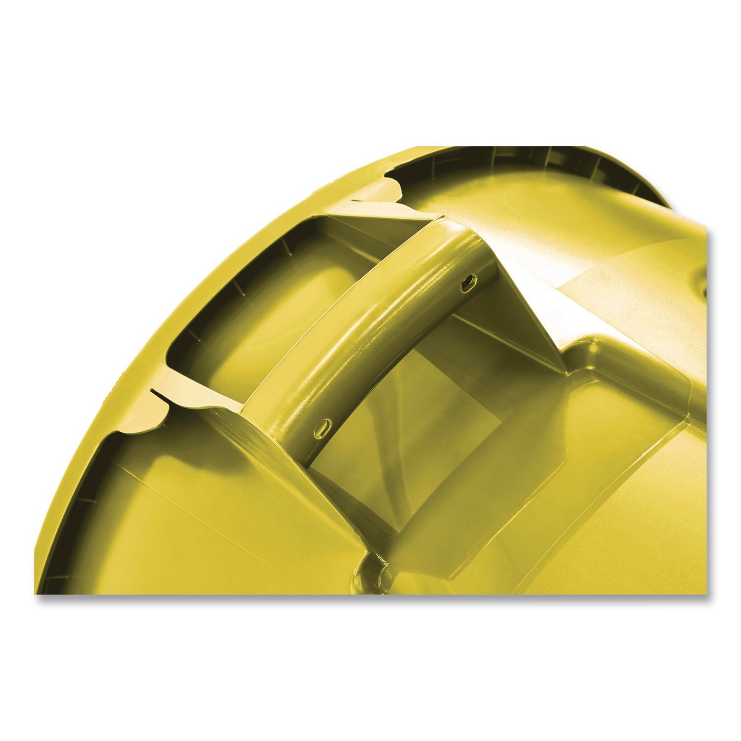 Vented Round Brute Container, 20 gal, Plastic, Yellow