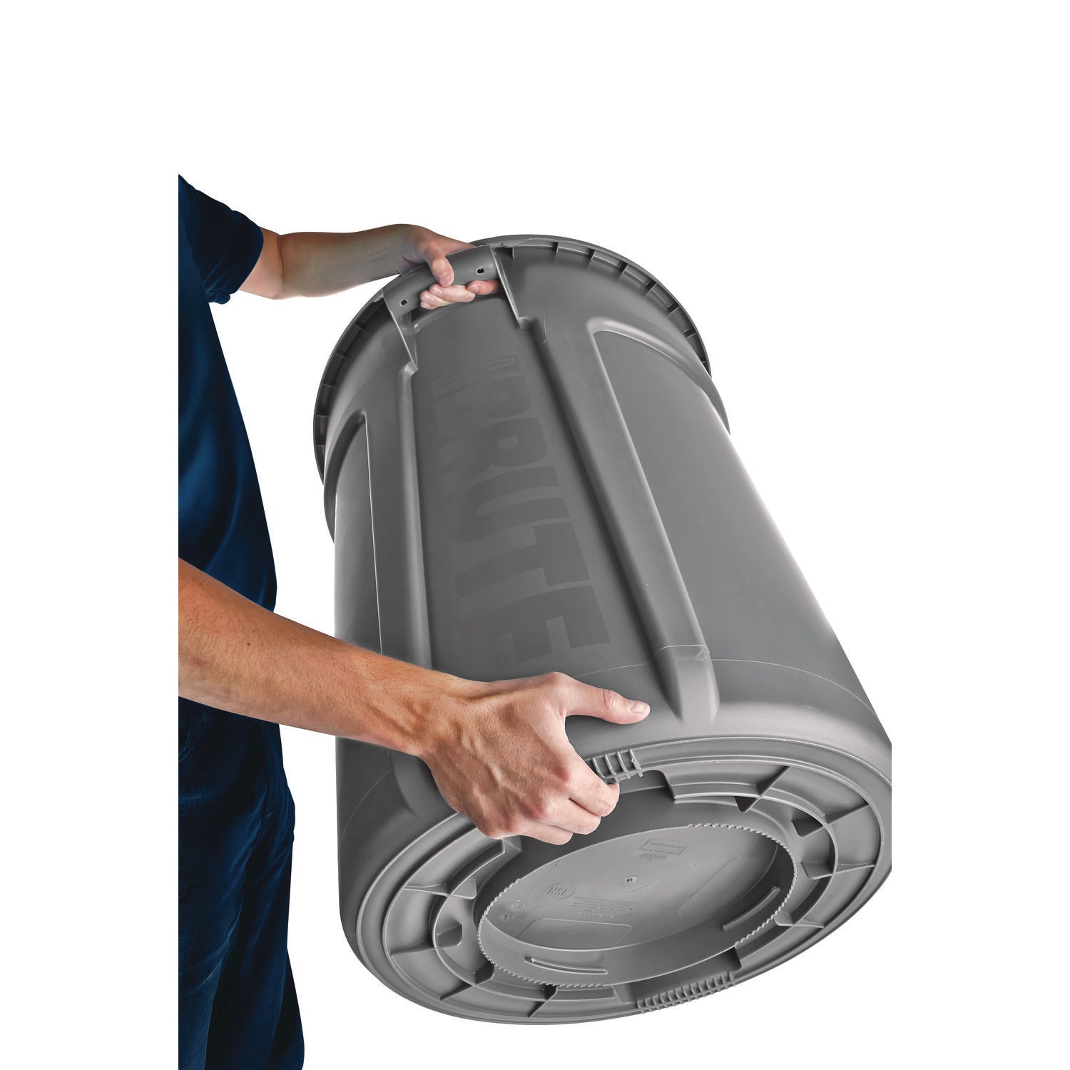Rubbermaid Commercial Brute 32-Gallon Vented Container - 32 gal Capacity - Round - Handle, Heavy Duty, Reinforced, UV Coated, Damage Resistant, Warp Resistant, Tear Resistant, Crush Resistant - 27.3" Height x 21.9" Diameter - Plastic - Gray - 1 Each
