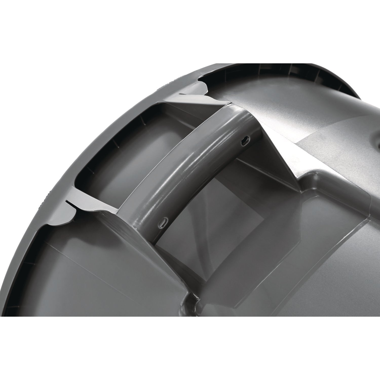 Rubbermaid Commercial Brute 32-Gallon Vented Container - 32 gal Capacity - Round - Handle, Heavy Duty, Reinforced, UV Coated, Damage Resistant, Warp Resistant, Tear Resistant, Crush Resistant - 27.3" Height x 21.9" Diameter - Plastic - Gray - 1 Each
