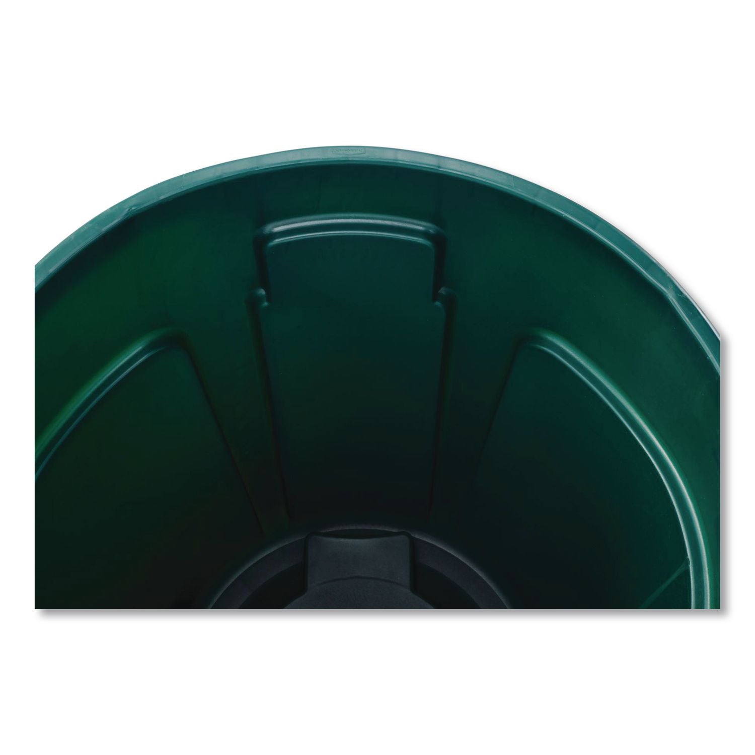 Vented Round Brute Container, 32 gal, Plastic, Dark Green