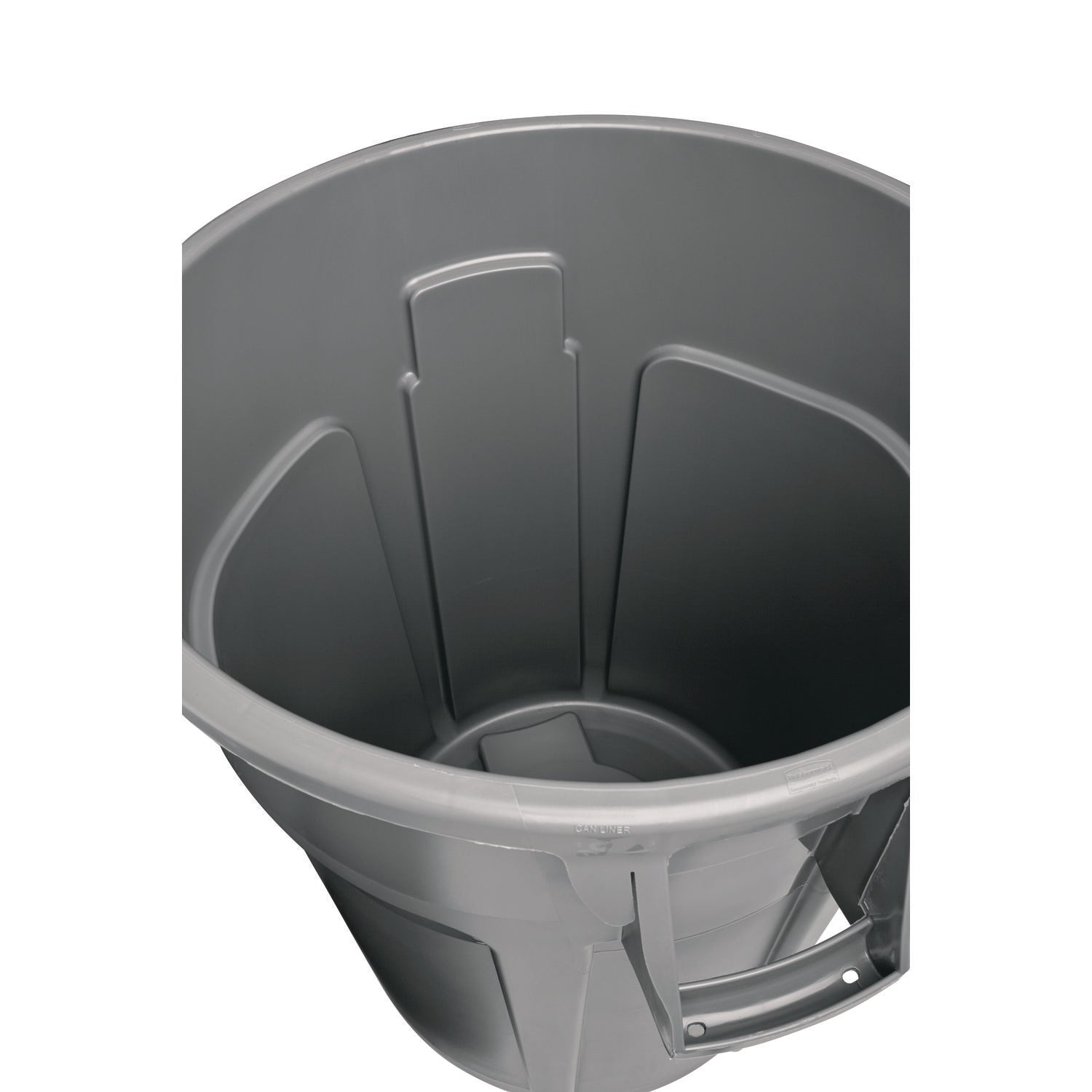 Rubbermaid Commercial Brute 44-Gallon Vented Utility Container, Round, Heavy Duty, Reinforced Handles, UV Coated, Water and Crack Resistant, Plastic, Gray, 31.5" Height x 24" Diameter, 1 Each