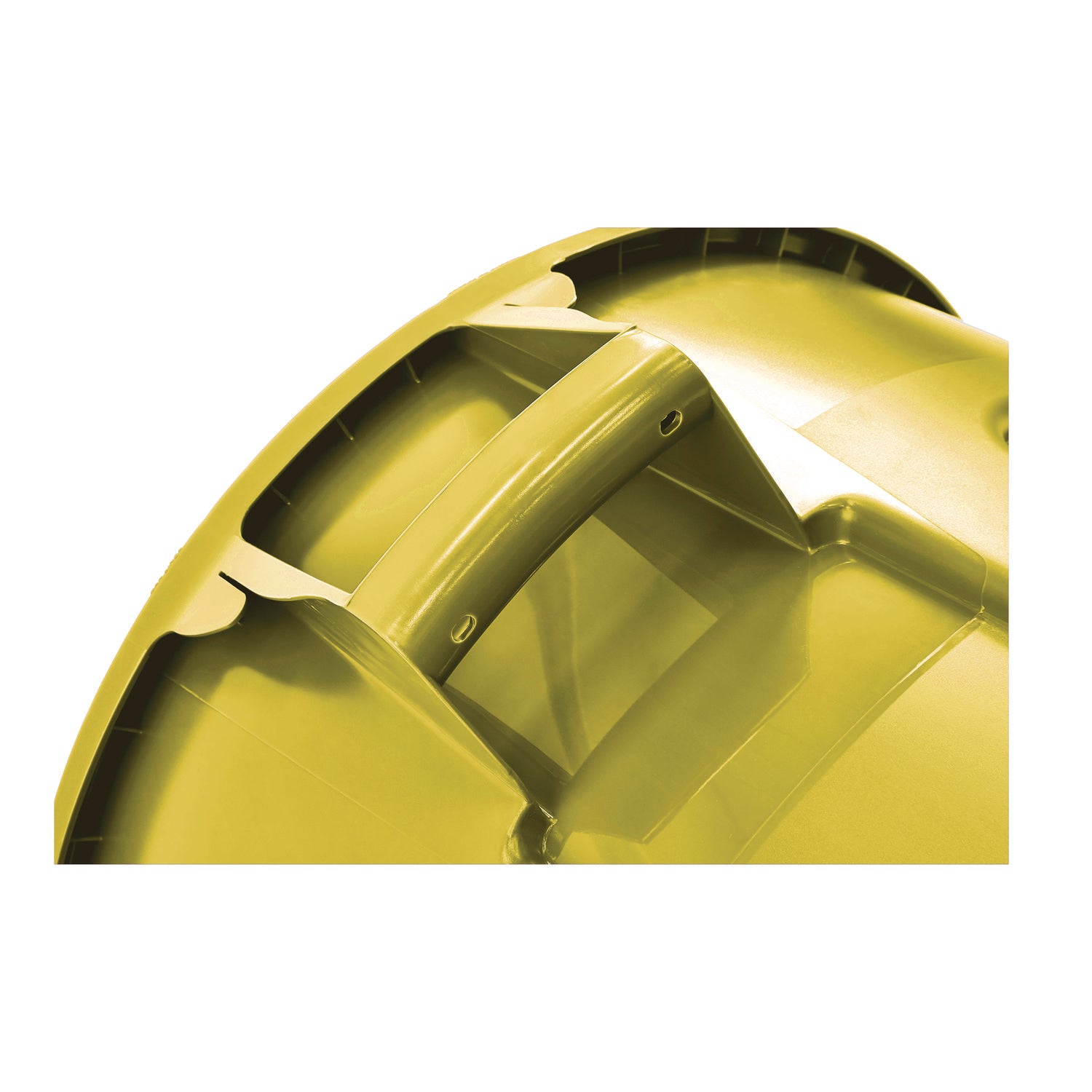 Vented Round Brute Container, 44 gal, Plastic, Yellow