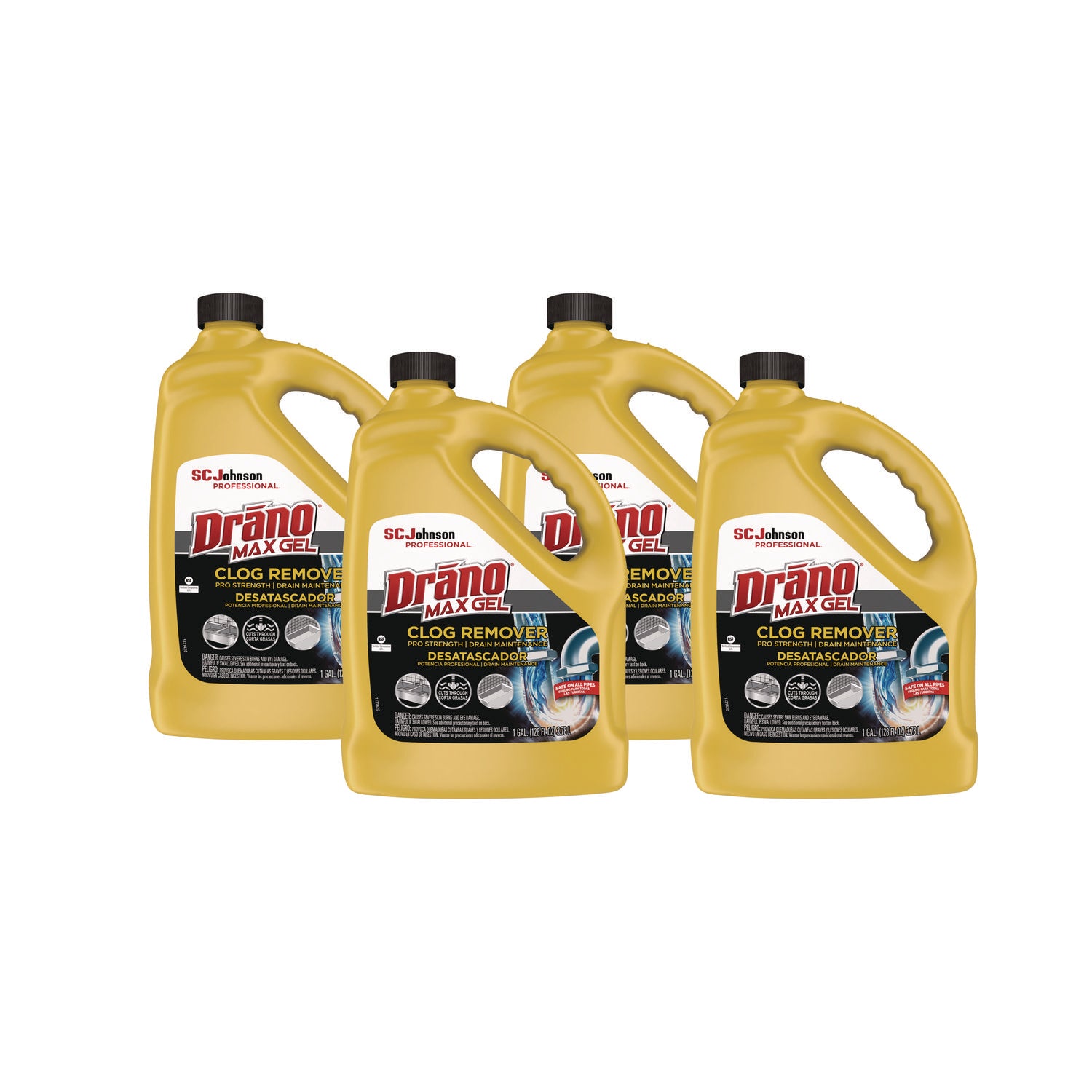 Drano Max Gel Clog Remover - Ready-To-Use - 128 oz (8 lb) - Corrosion Resistant - Clear - 1 Each