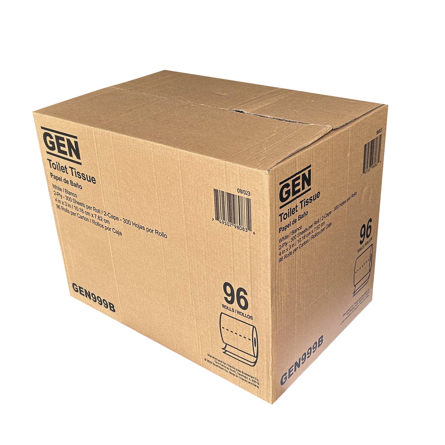 Bath Tissue, Wrapped, Septic Safe, 2-Ply, White, 300 Sheets/roll, 96 Rolls/carton