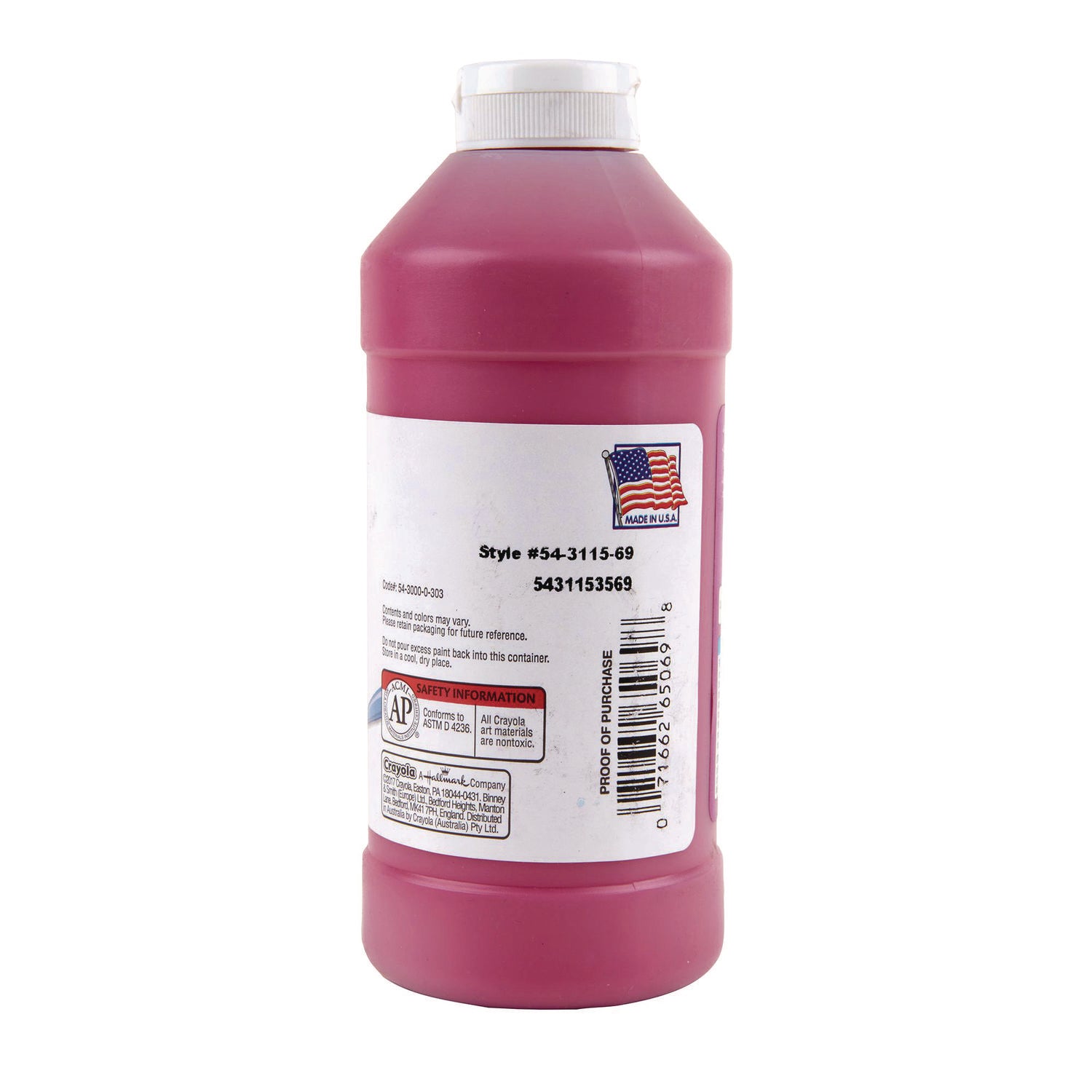 Crayola Artista II Washable Tempera Paints - Magenta - 16 oz - Washable - 1 Each