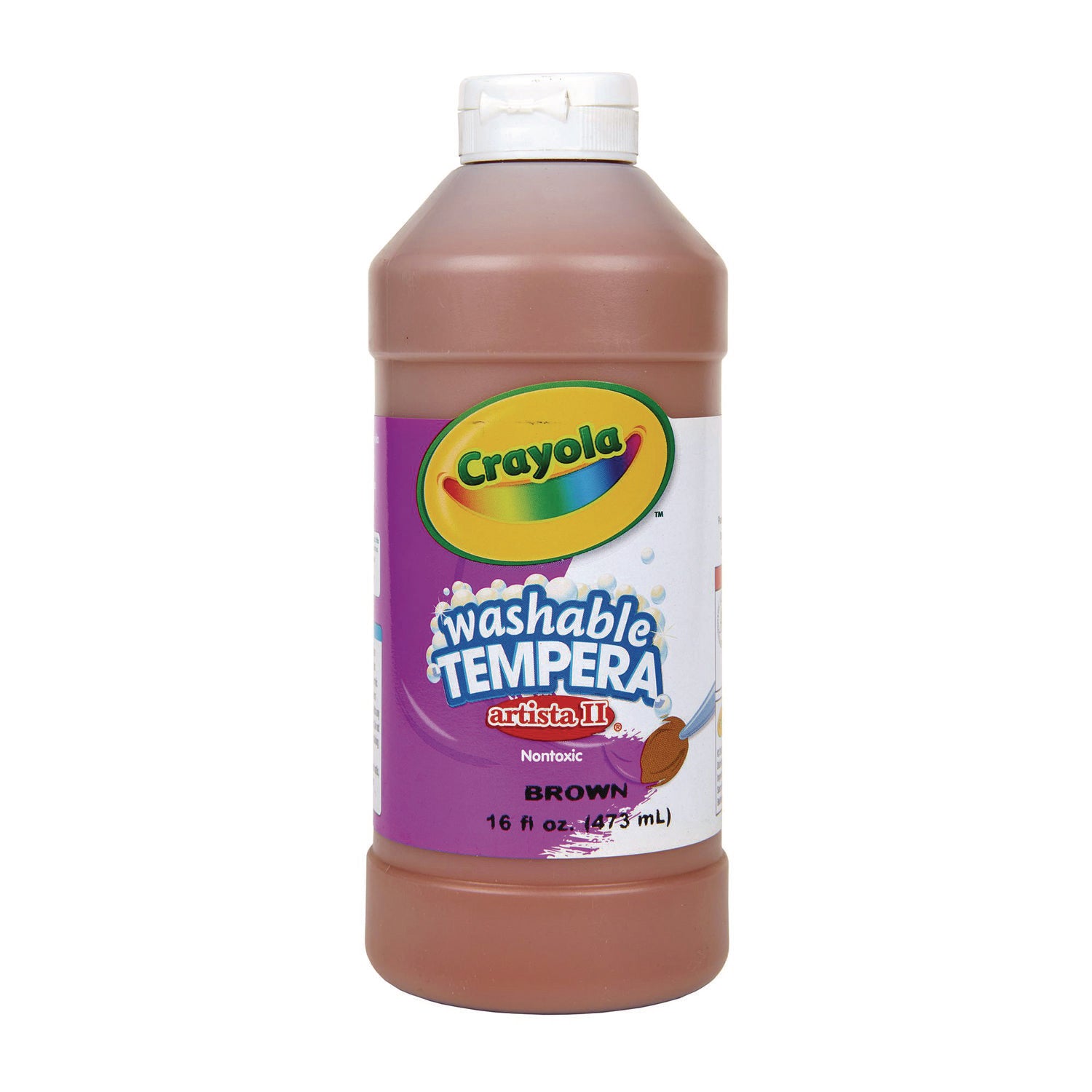 Crayola Artista II Washable Tempera Paints - 1 Color(s) - Brown - 16 oz - Washable - 1 Each